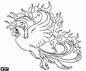 Coloriage Phénix Ou Phœnix Est Un Oiseau Mythique Qui A Consumé Par Coloriage Phénix ou phœnix est