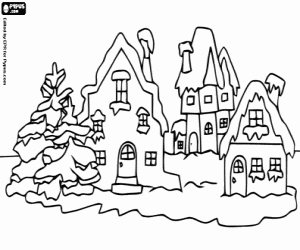 ... Ville complètement enneigé pendant les festivités de Noël ... Ville complètement enneigé pendant les festivités de Noël